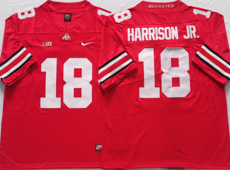 Men's Ohio State Buckeyes Marvin Harrison JR #18 Scarlet Jersey
